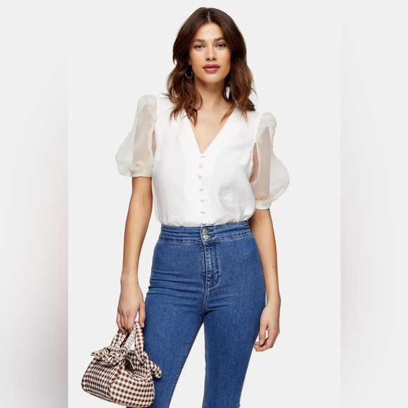 Topshop puff sleeve top - Picture 1 of 4